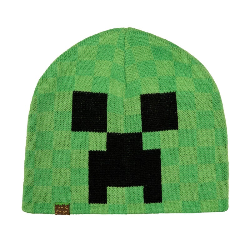 JINX Minecraft Creeper Face Knit Beanie, Green, S/M - Image 1